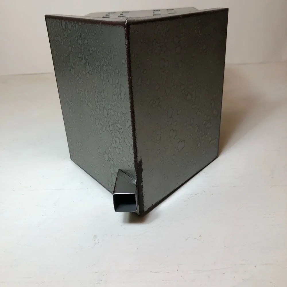 Decorative Galvantized Metal House Lantern/Candle/Votive Holder, EUC, Gray